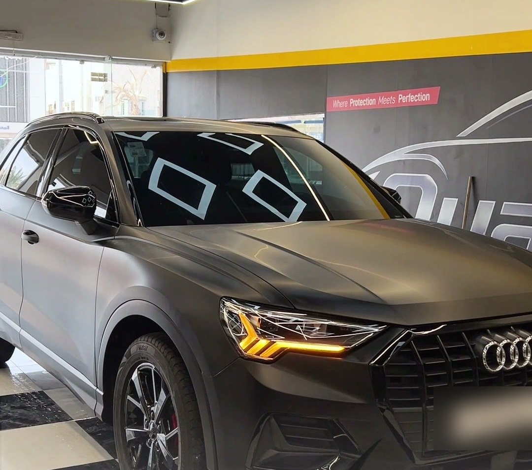 Audi Q3 in full matte black PPF at Quad Axis Global